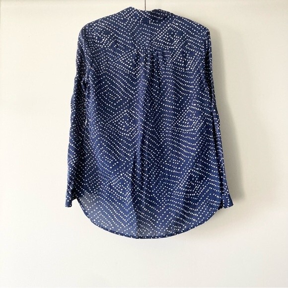 DVF Cotton Silk Polka Geometric Dot Button Up 4 - Picture 5 of 8